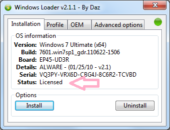 PATCHED Windows Loader V1.95 By Daz~DiBYA